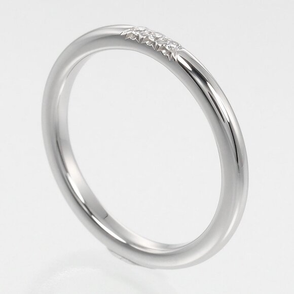 TIFFANY&Co. forever classic band Ring 0.1" model Pt950Platinum/3P Diamond - Picture 8 of 10